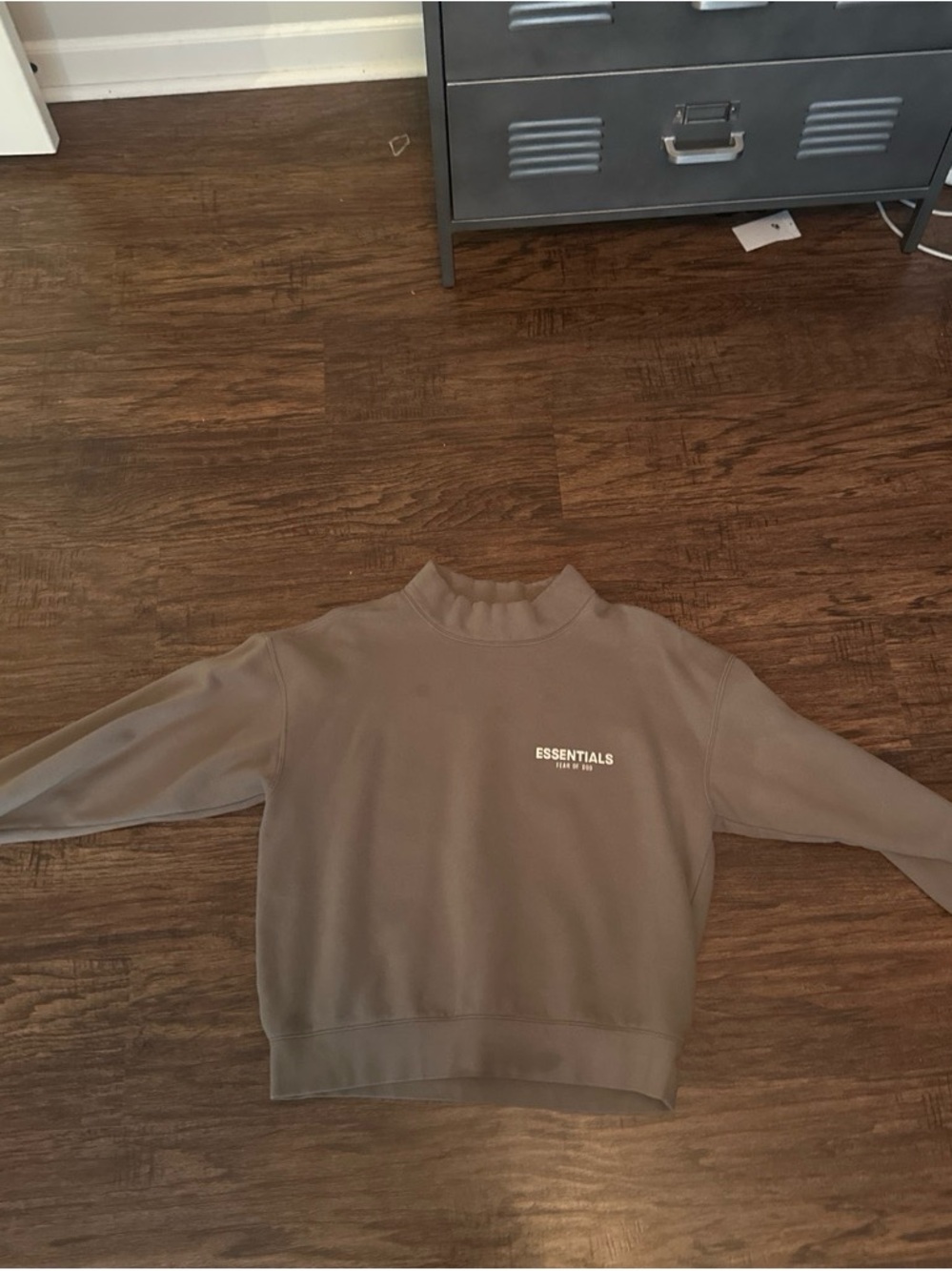 Essentials Men's Taupe Crewneck Sweatshirt - Minimal Logo